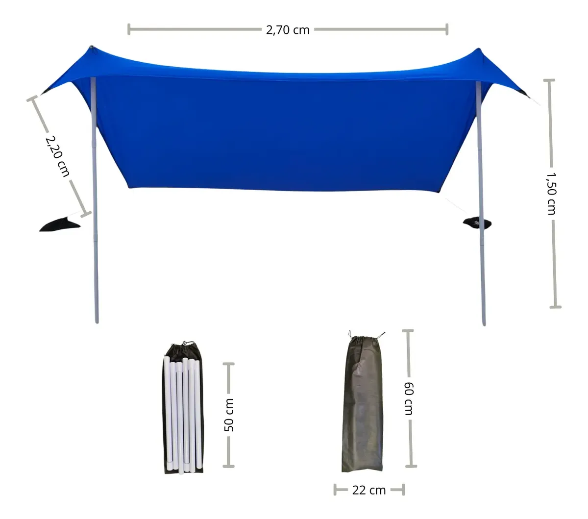 Tenda Praia Portátil Família 2,70x2,20m Fácil Montagem - Imagem 9